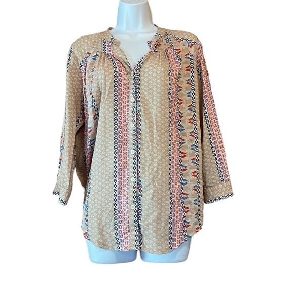 Anthropologie Maeve Button Front Blouse - Picture 2 of 5